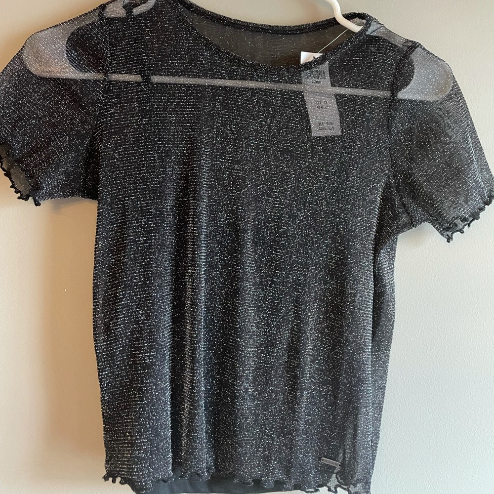 Hollister black shimmery top Size M